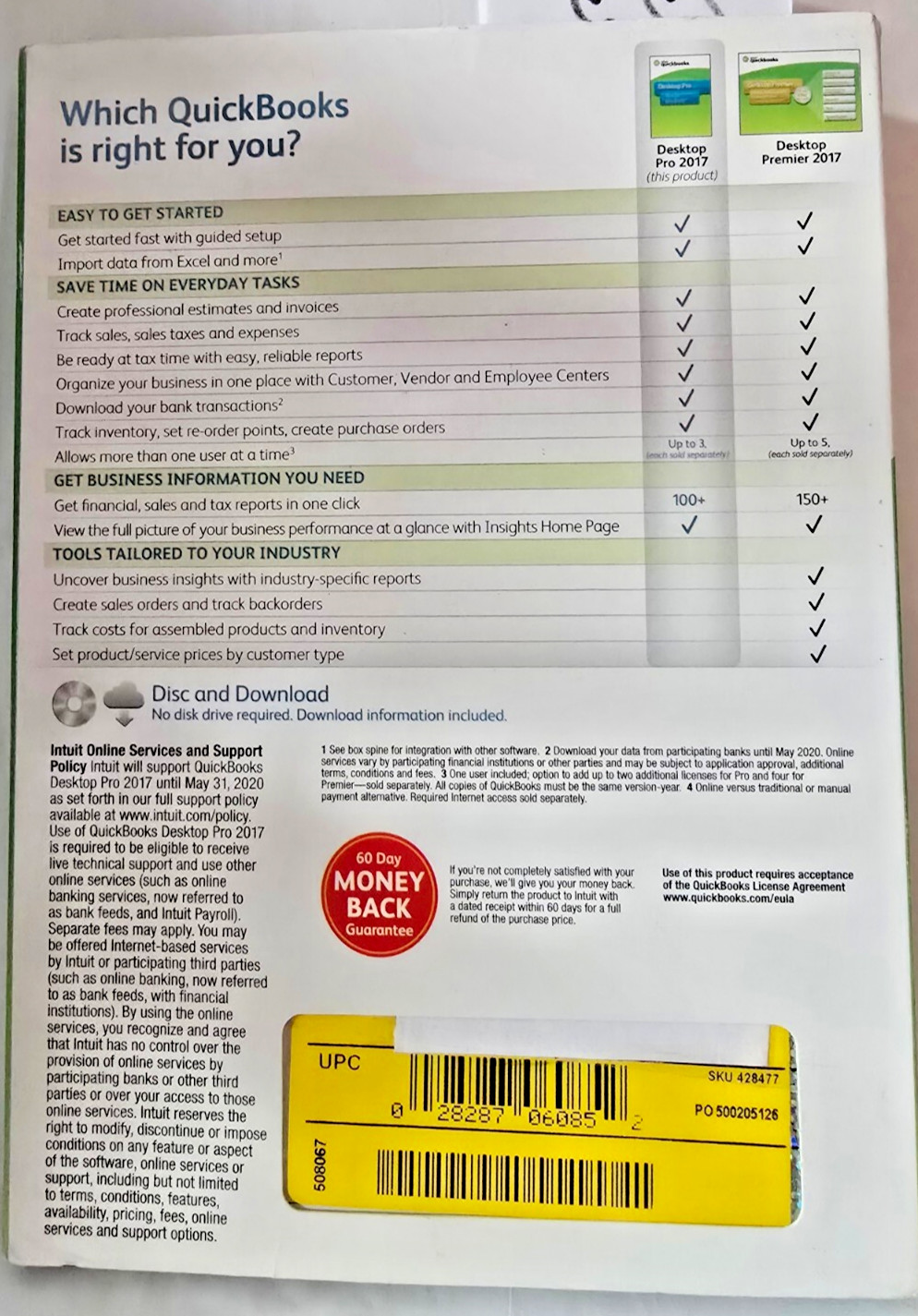 Quickbooks Pro 2017 Desktop For Windows Intuit Full US/English Retail Version