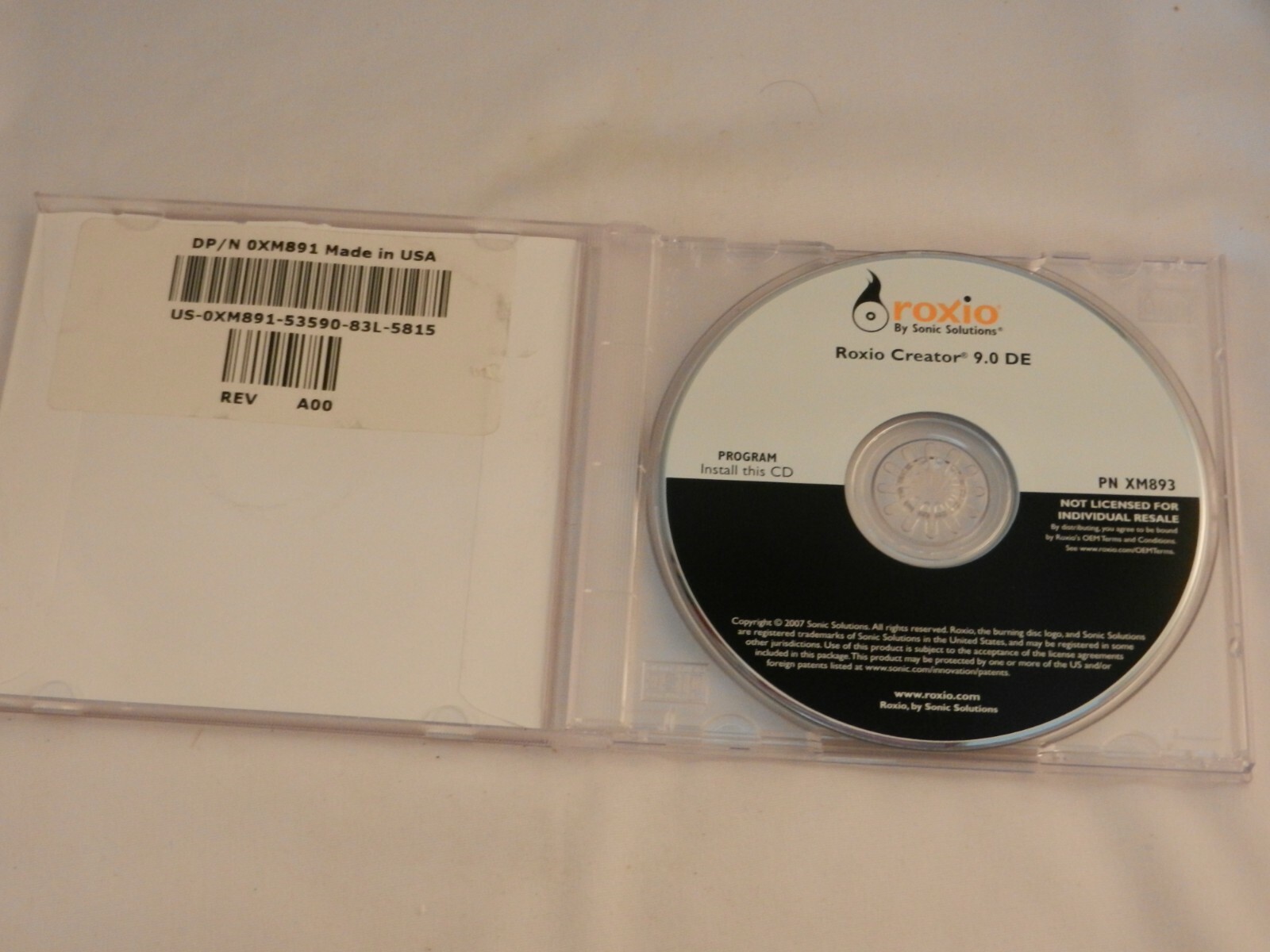 ROXIO CREATOR 9.0 DE CD – PN-XM893
