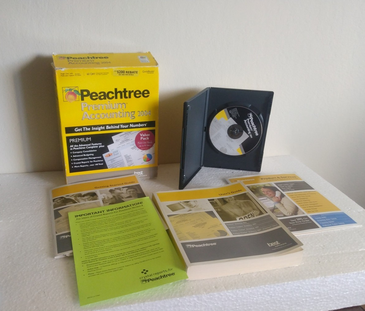 Sage Peachtree Premium Accounting 2004 For Windows PC , Vintage