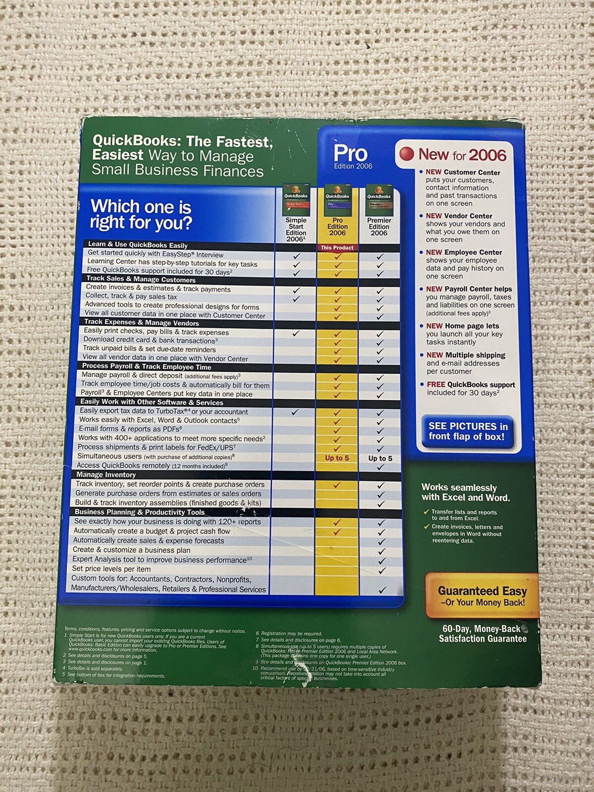 Intuit Quickbooks Pro 2006 Small Business Financial Software For Windows