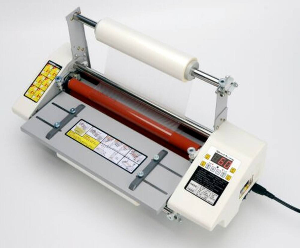 13″ (335mm) A3 4 Rollers Roll Laminating Machine Speed Adjust Cold Hot Laminator