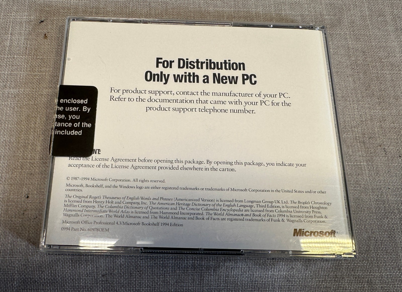 MICROSOFT OFFICE Professional & Bookshelf w/ Money 3.0 for Windows 95 NT OEM