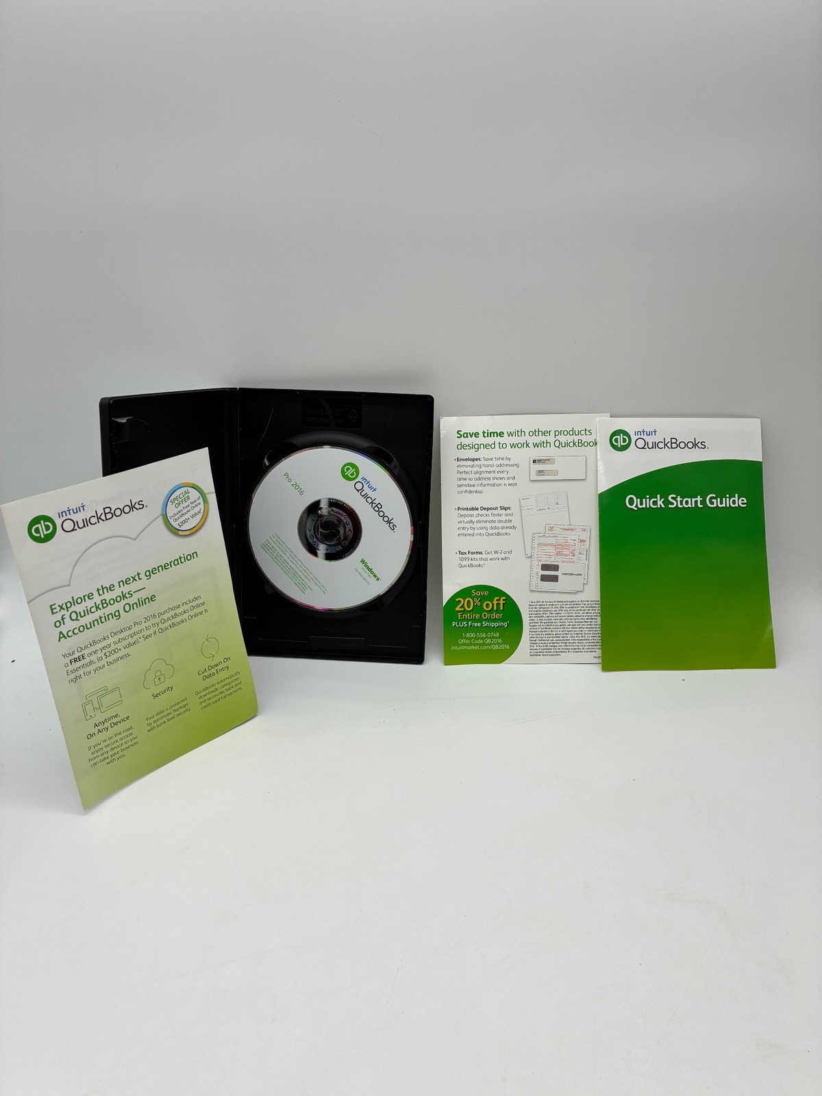 Intuit QuickBooks Pro 2016 Desktop Software Windows PC CD Manuals W/ Product Key