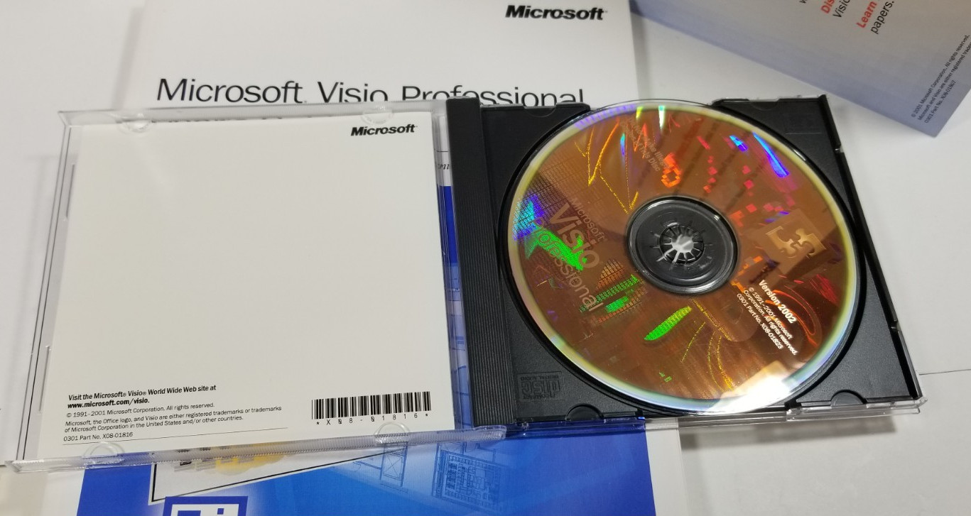 Microsoft Visio Professional Version 2002 Vintage Big Box Software PC Windows