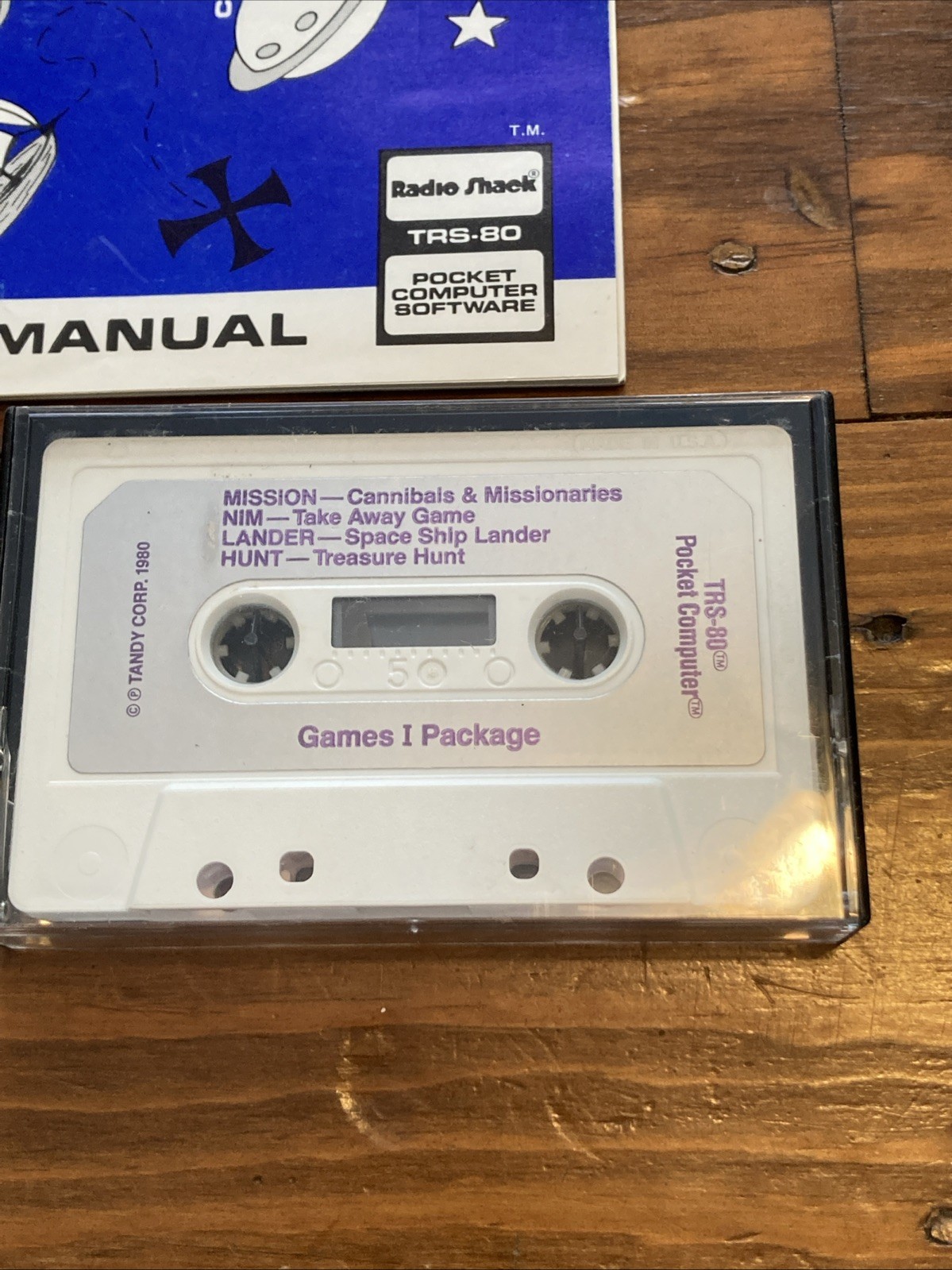 Radio Shack Tandy TRS-80 Pocket Computer GAMES 26-3515 2 Cassettes 8 Games