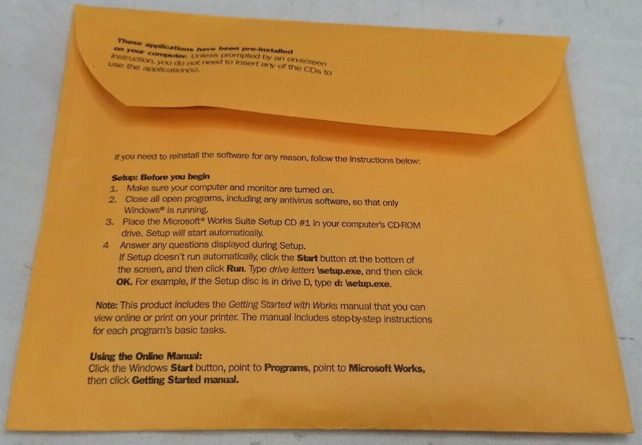 Vintage Microsoft WorksSuite 2001 Disc Set P/N: X06-21668