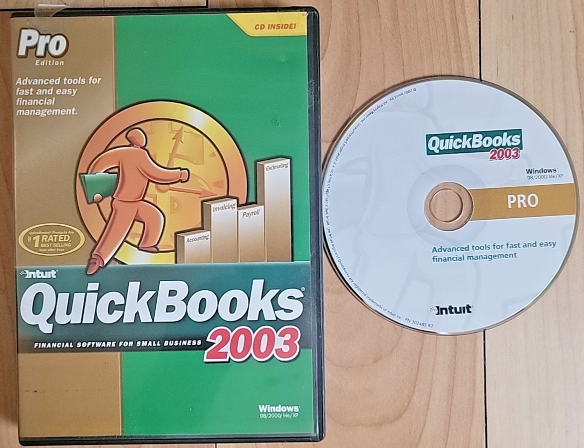 QuickBooks Pro 2003 Financial Software Small Business Win 98/2000/XP KEY S/N REA