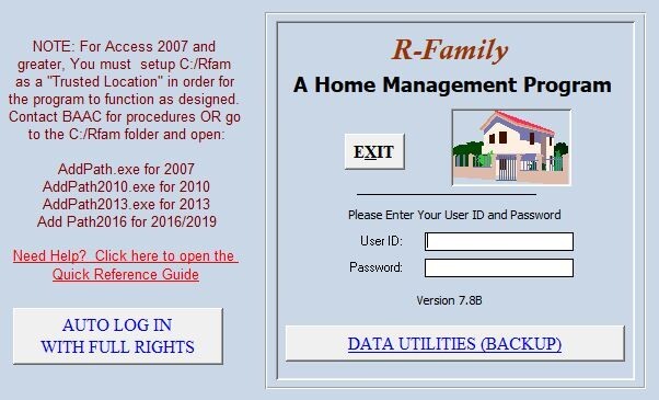 Home Management Database for Personal Finance, Inventory & more, uses MS Access