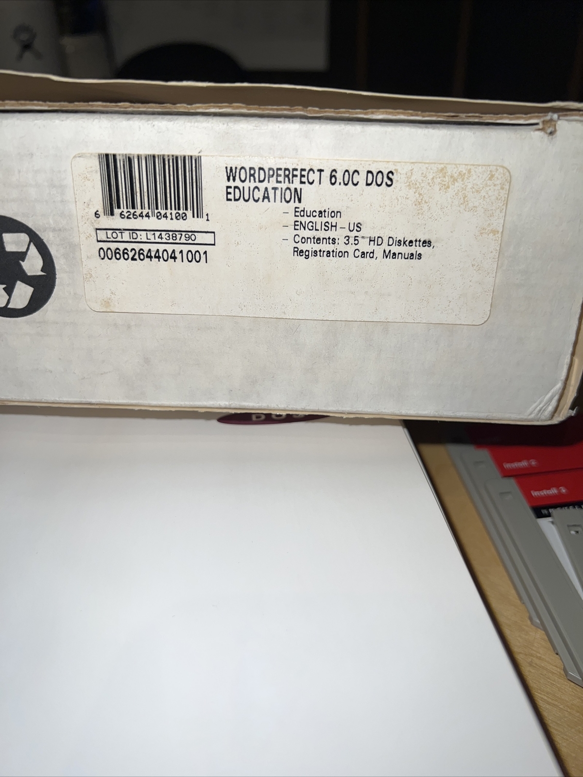 WORD PERFECT V 6.0 For DOS Education 3.5″ HD Diskettes Manuals With Box