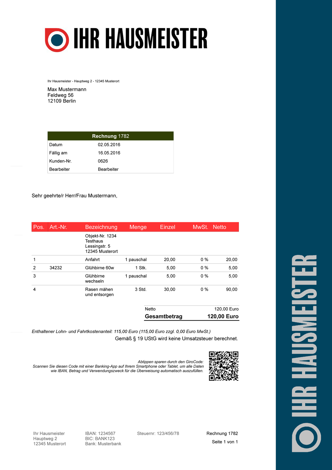 Faktura Manager Hausmeister Software Programm, EDV Verwaltung,Rechnungsprogramm