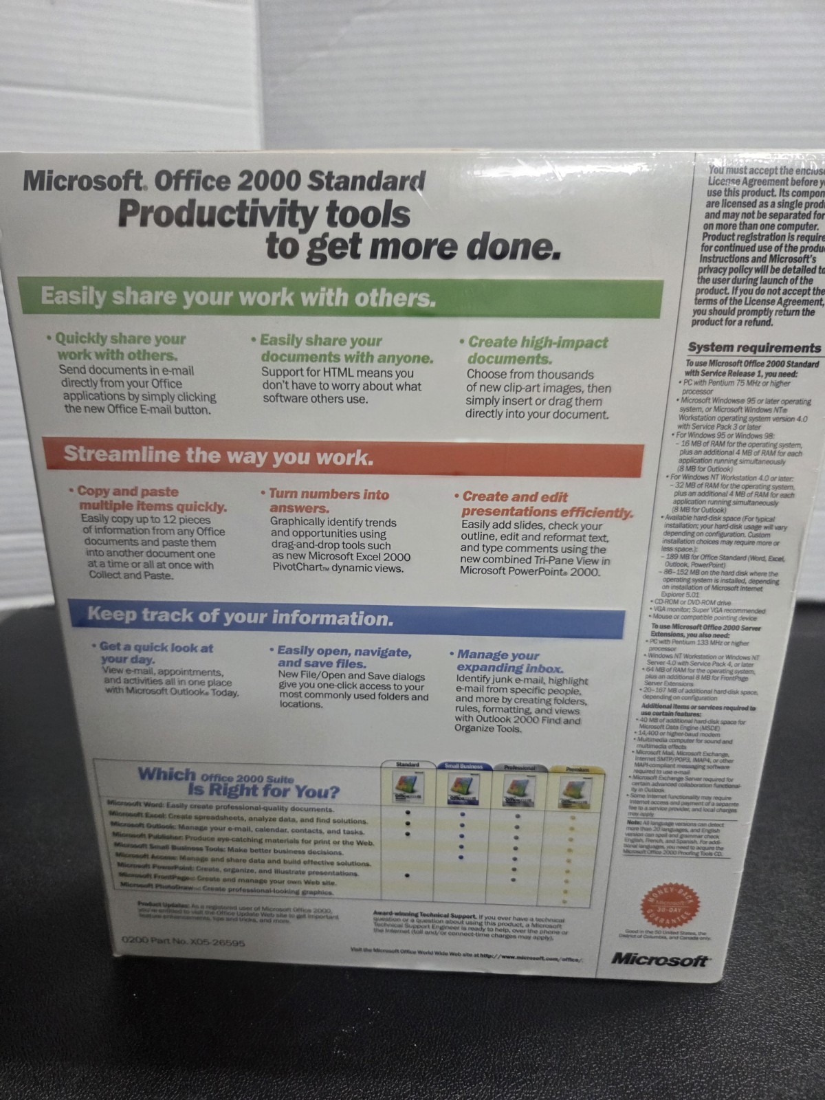 Microsoft Office 2000 Standard 021-02655. New Unopened