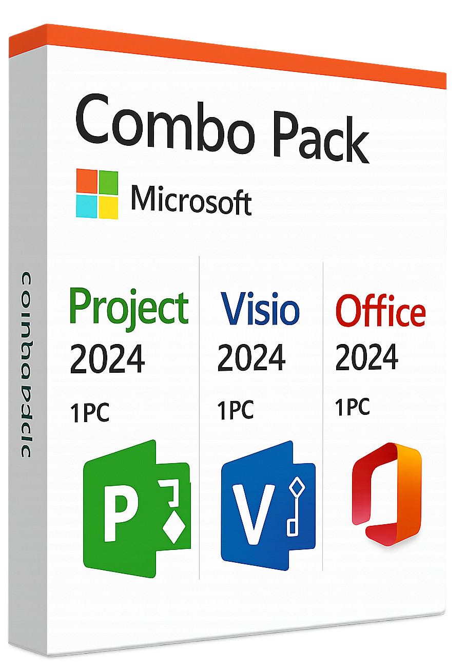 Microsoft Project Pro 2024 -Visio Pro 2024 & Office Pro 2024 combo. Lifetime