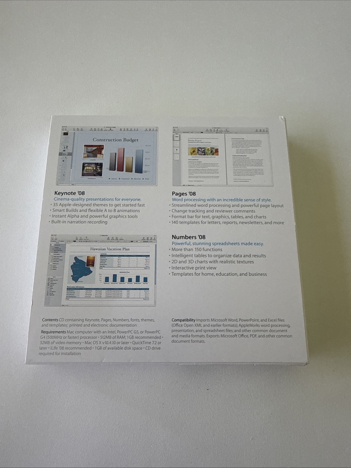 Apple iWork 08 Family Pack For Mac Vers. 8.0.1 FAST SHIPPING