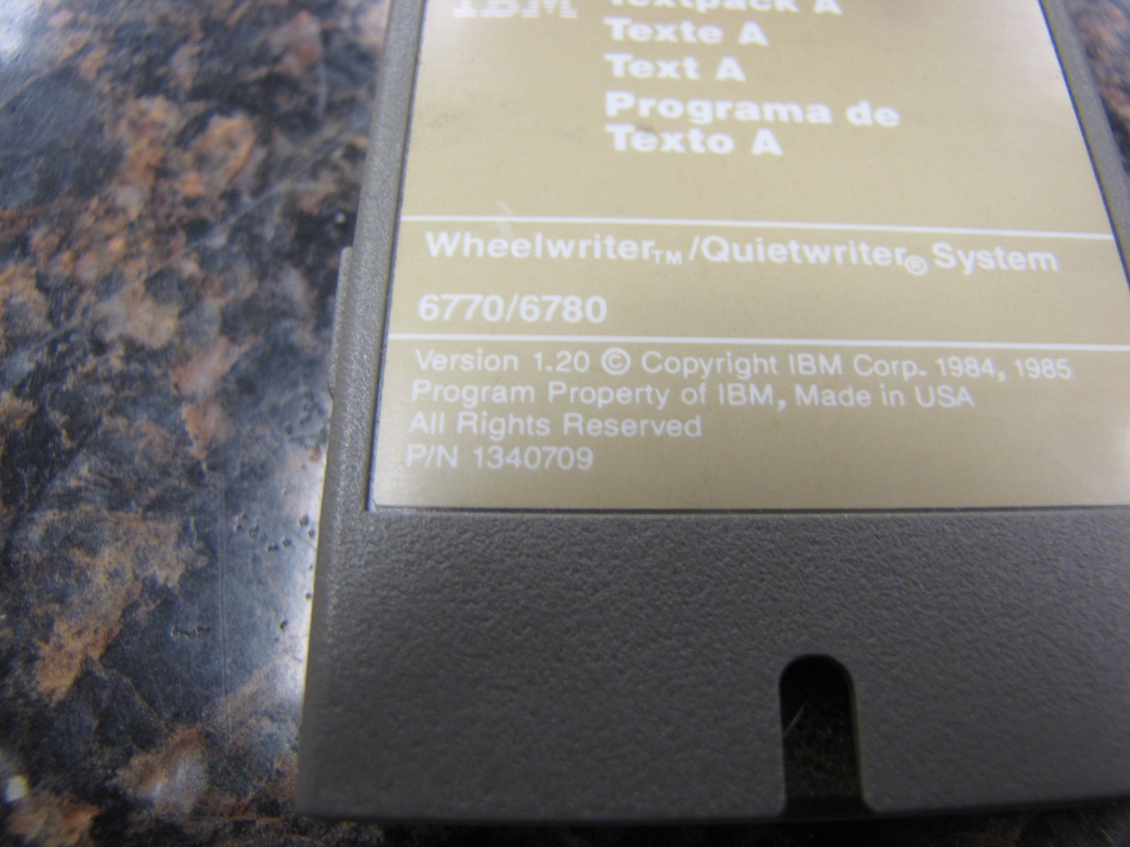 Vintage IBM 1340709 Textpack A Text A Program Cartridge for Wheelwriter – JD474