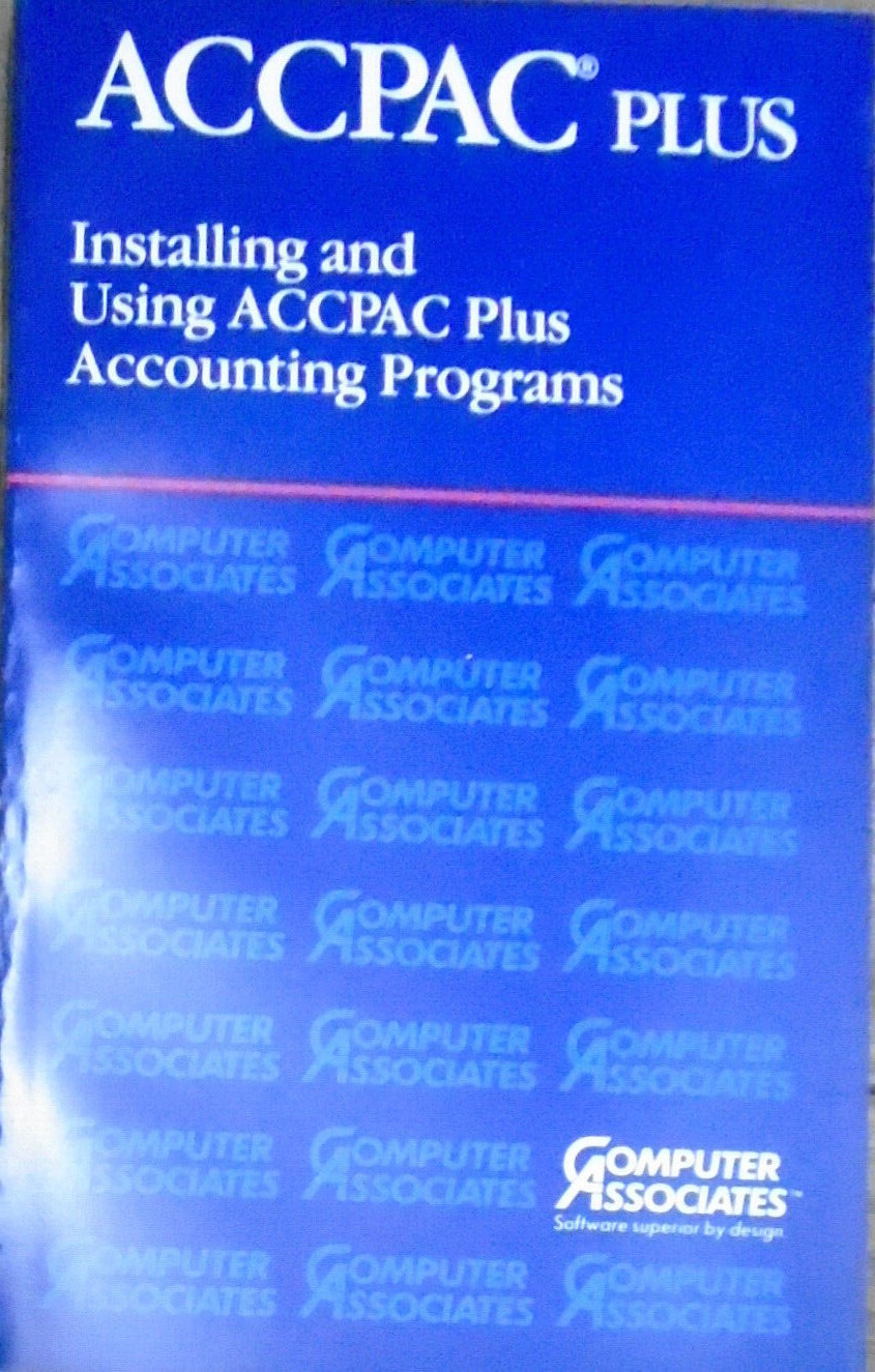ACCPAC Plus by Computer Associates – GL, AR, AP, Payroll, Graphics… 1988 NEW