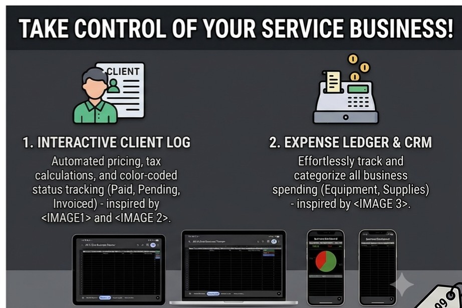 Service Business CRM & Client Log | Automated Invoice Payment Tracker