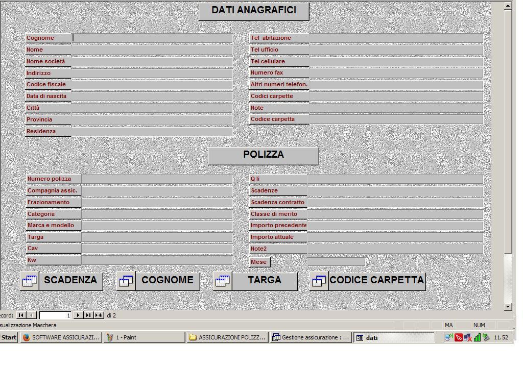 SOFTWARE GESTIONALE GESTIONE ASSICURAZIONI POLIZZE INF.DANNI SU PEN DRIVE