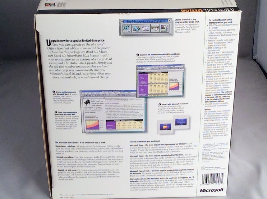 AUTHENTIC Vintage Microsoft Office 4.0 Standard – Manuals Only + Case (SRP $299)
