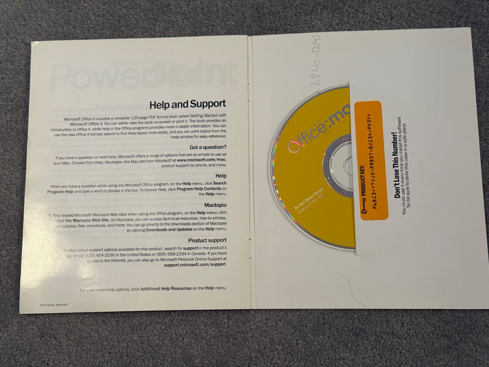 Vintage Microsoft Office:Mac 2001 with Product CD Key
