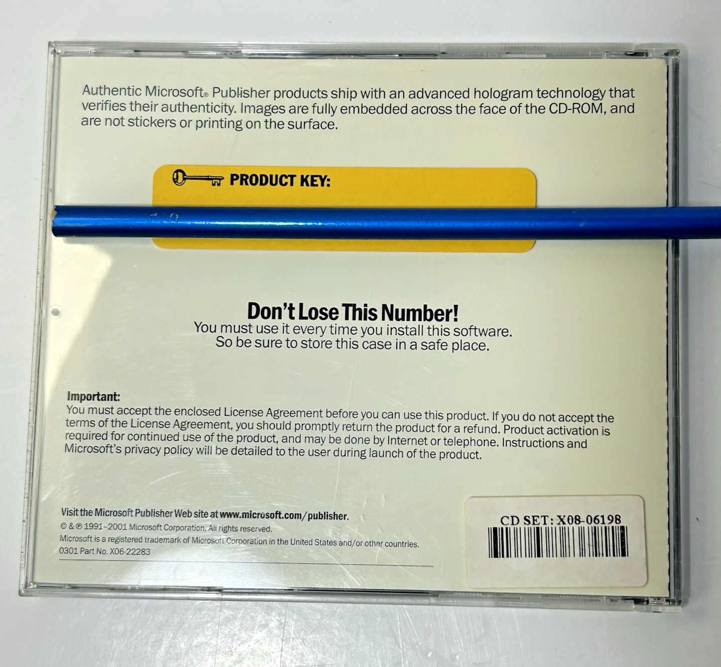 Microsoft Publisher with Product Key 2 CD Set Version 2002