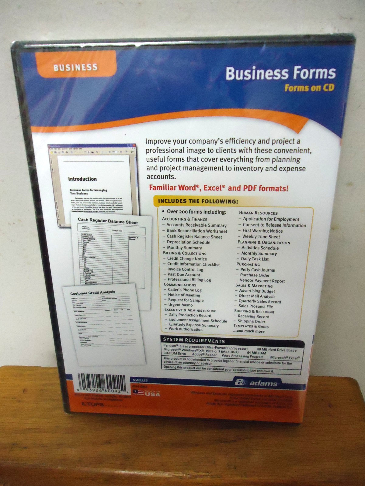 3 NEW! Adams Business, Contractor & Legal Forms on CD ROM’s! FREE Shipping!