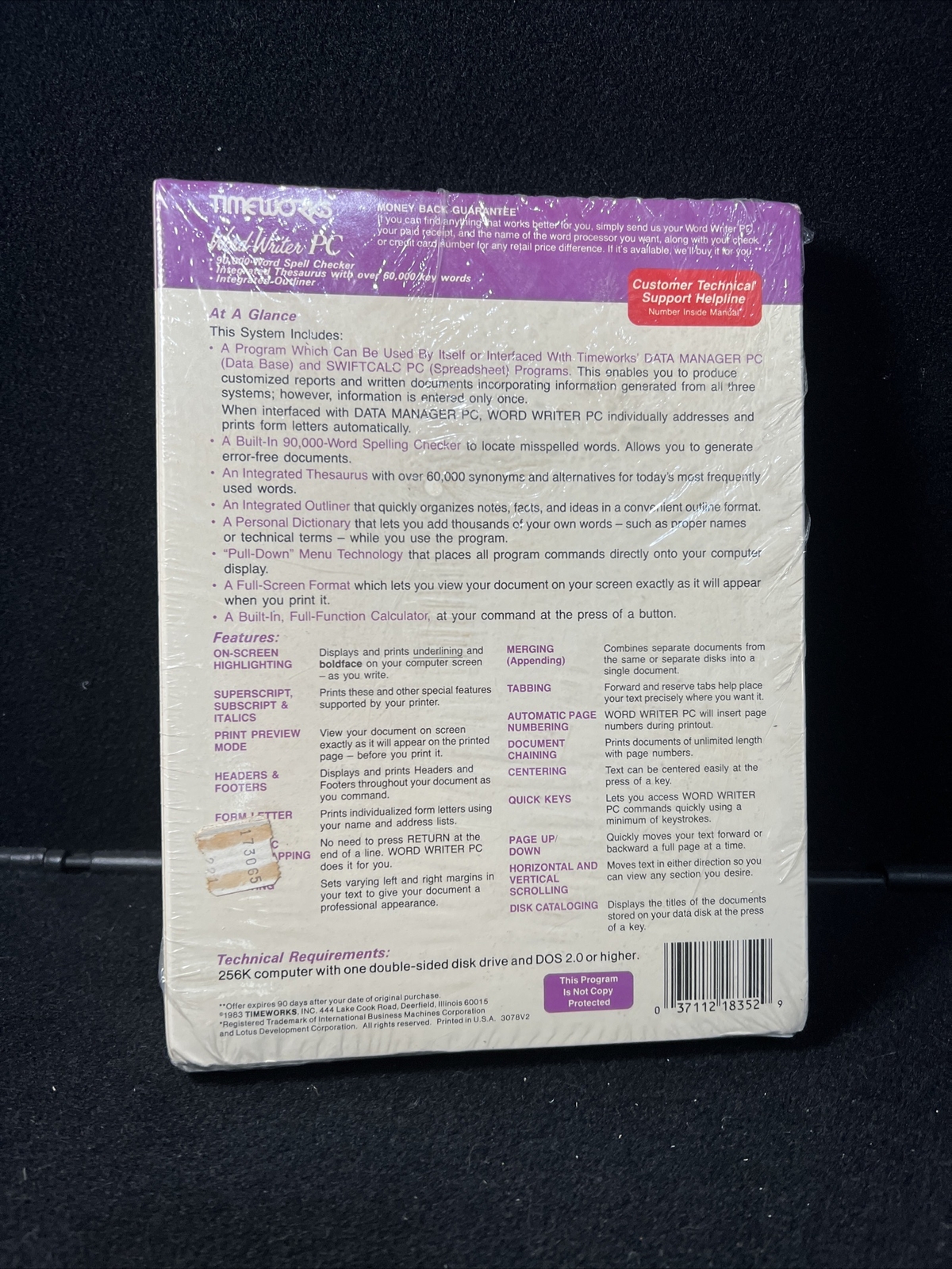 Timeworks WordWriter PC new in box Dos Word Processing Word Writer PC 5.25″ disk