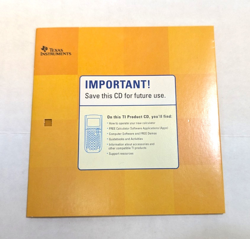 TEXAS INSTRUMENTS TI Graphing Product V. 1.3 PC Software CD TI-83 & 84 Family