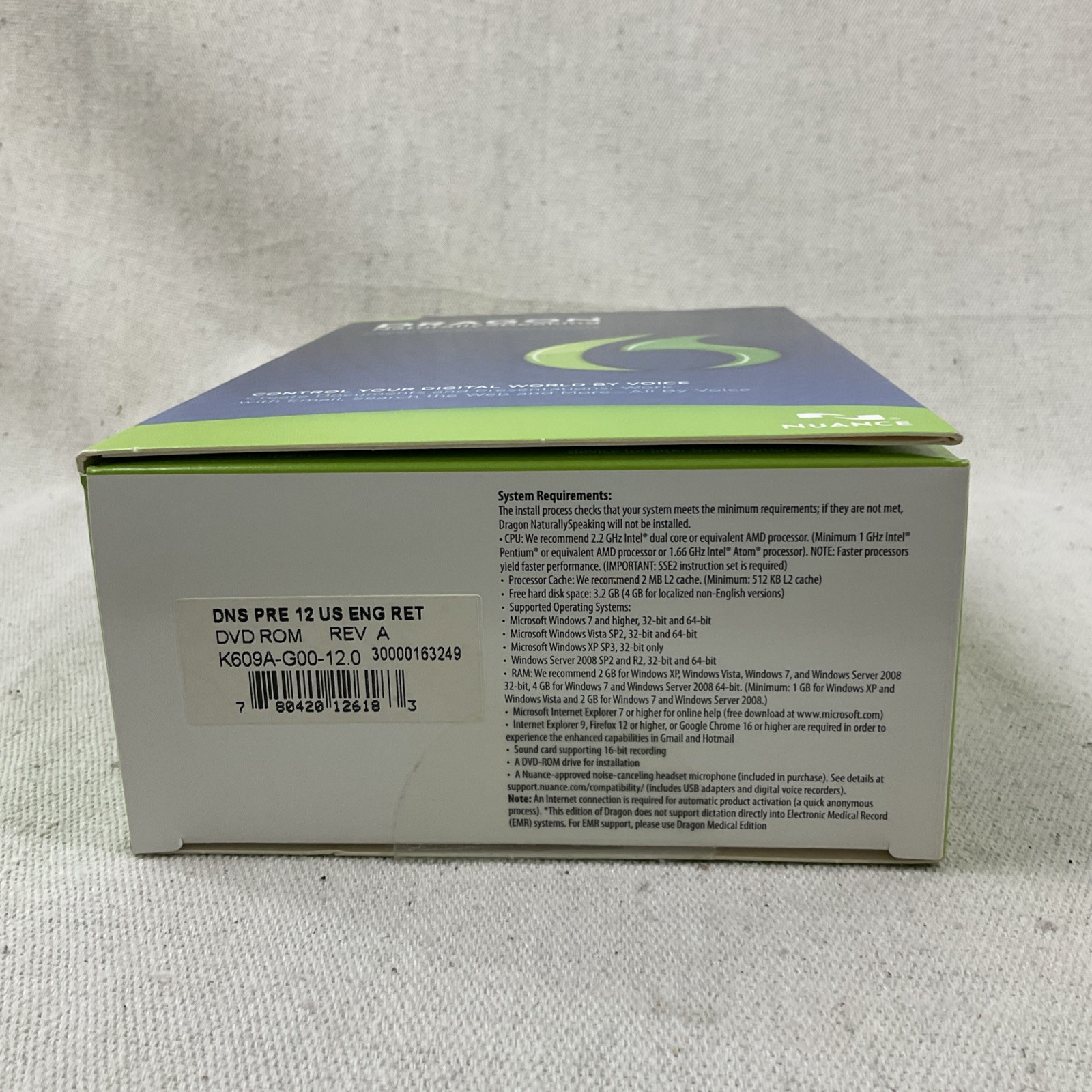 Nuance Dragon NaturallySpeaking 12 Premium Speech Recognition Software DVD