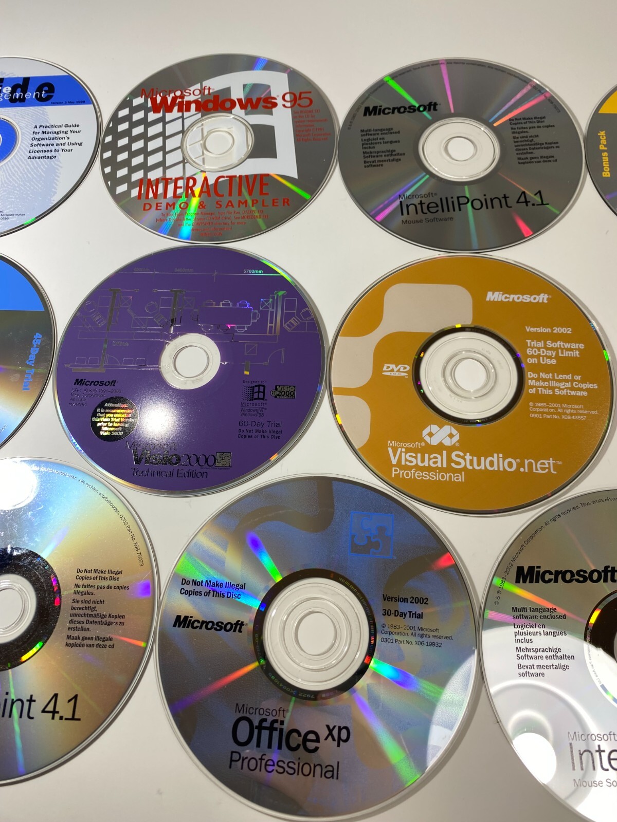 Lot of 11 Microsoft Disk Lot, Vintage Software, 2000, 2002, Demo, Sample