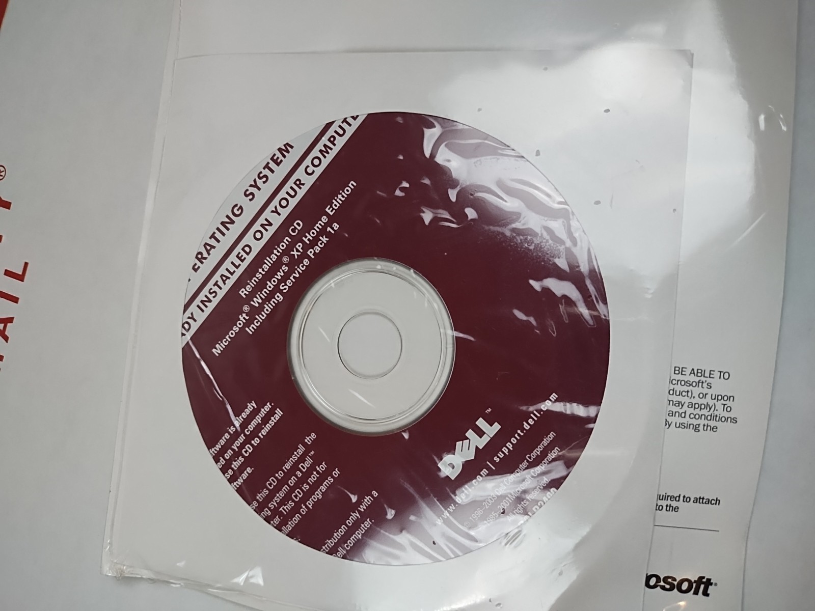 Dell Windows XP Professional SP1a Reinstallation Disk No Key New Disc CD Service