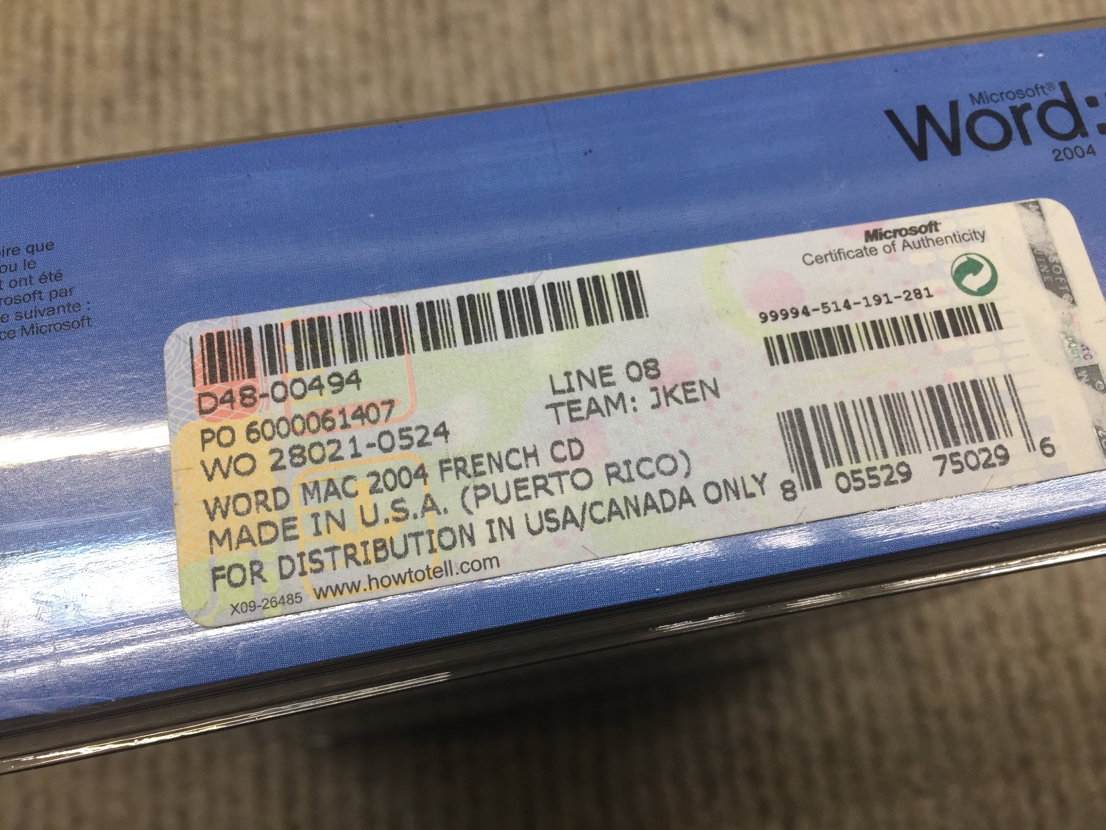 MICROSOFT WORD: MAC ~2004- FRENCH~APPLE EDITION