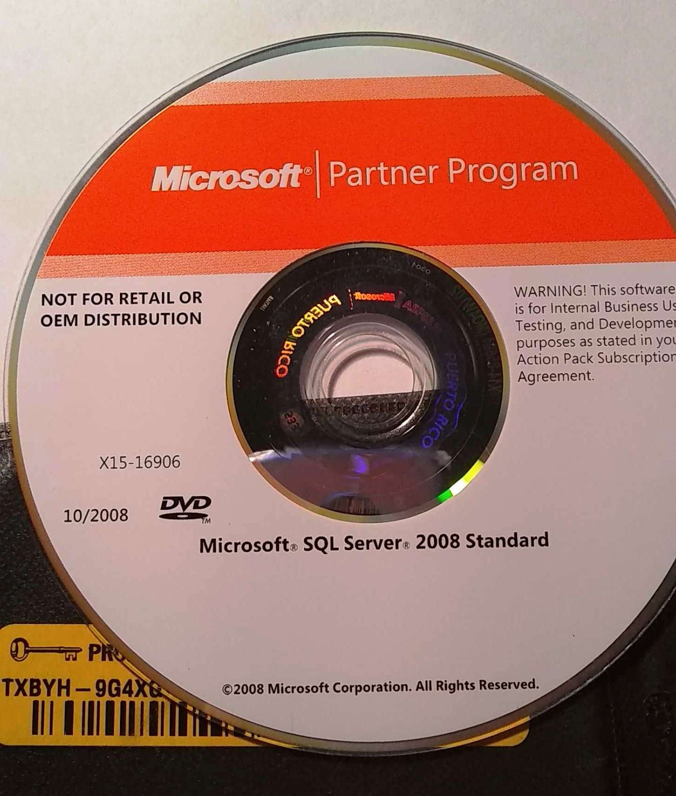 Microsoft SQL Server 2008 Standard Edition w/ 3 Keys License for 3 PCs