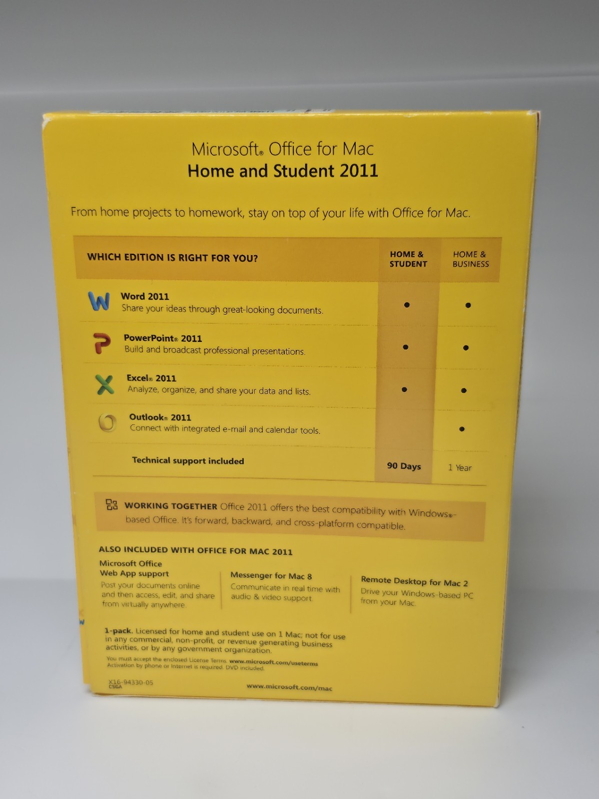 Microsoft Office MAC 2011 WPX Home and Student