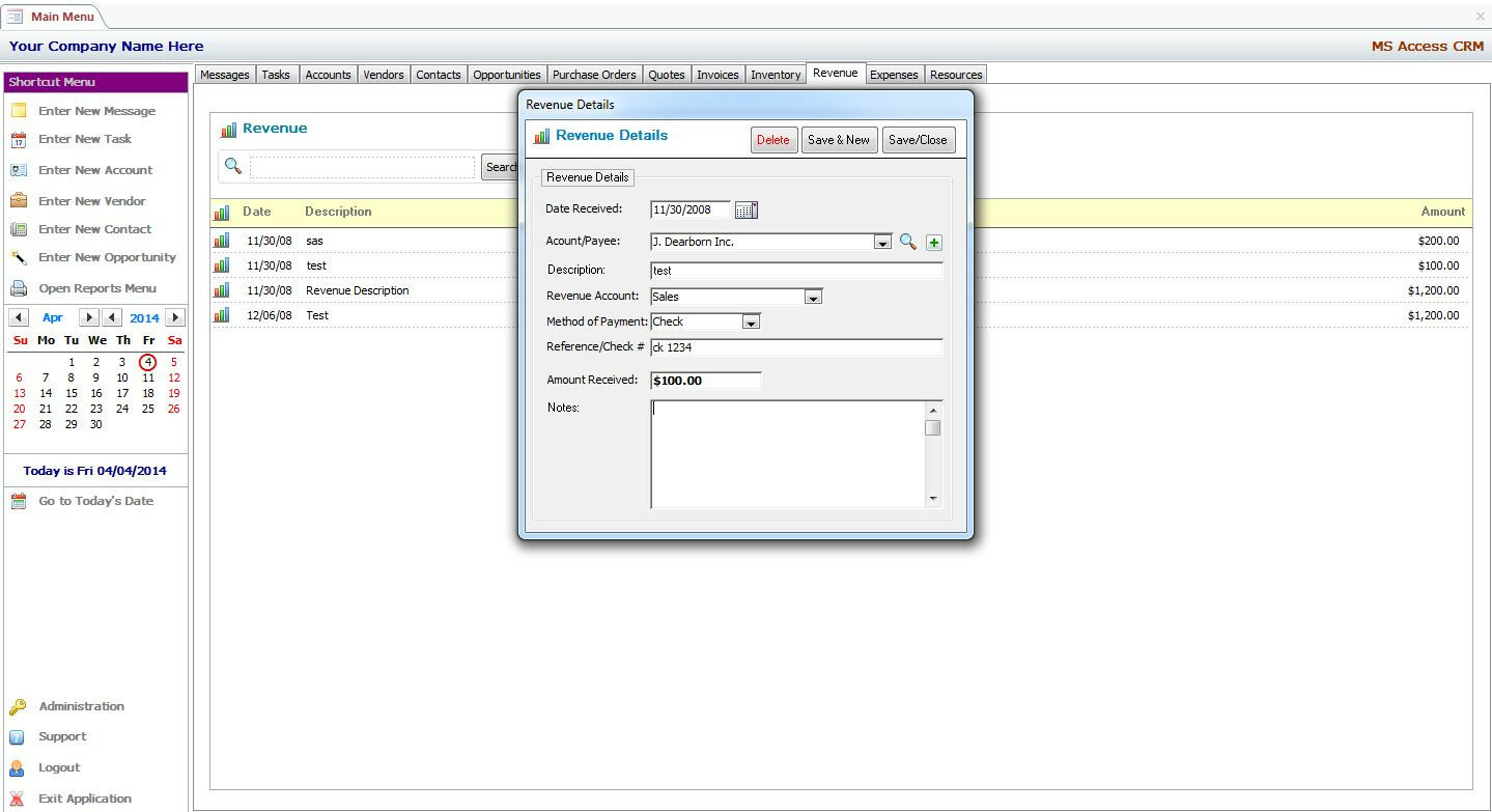 MS Access Based CRM Software – Use As-Is or Customizable