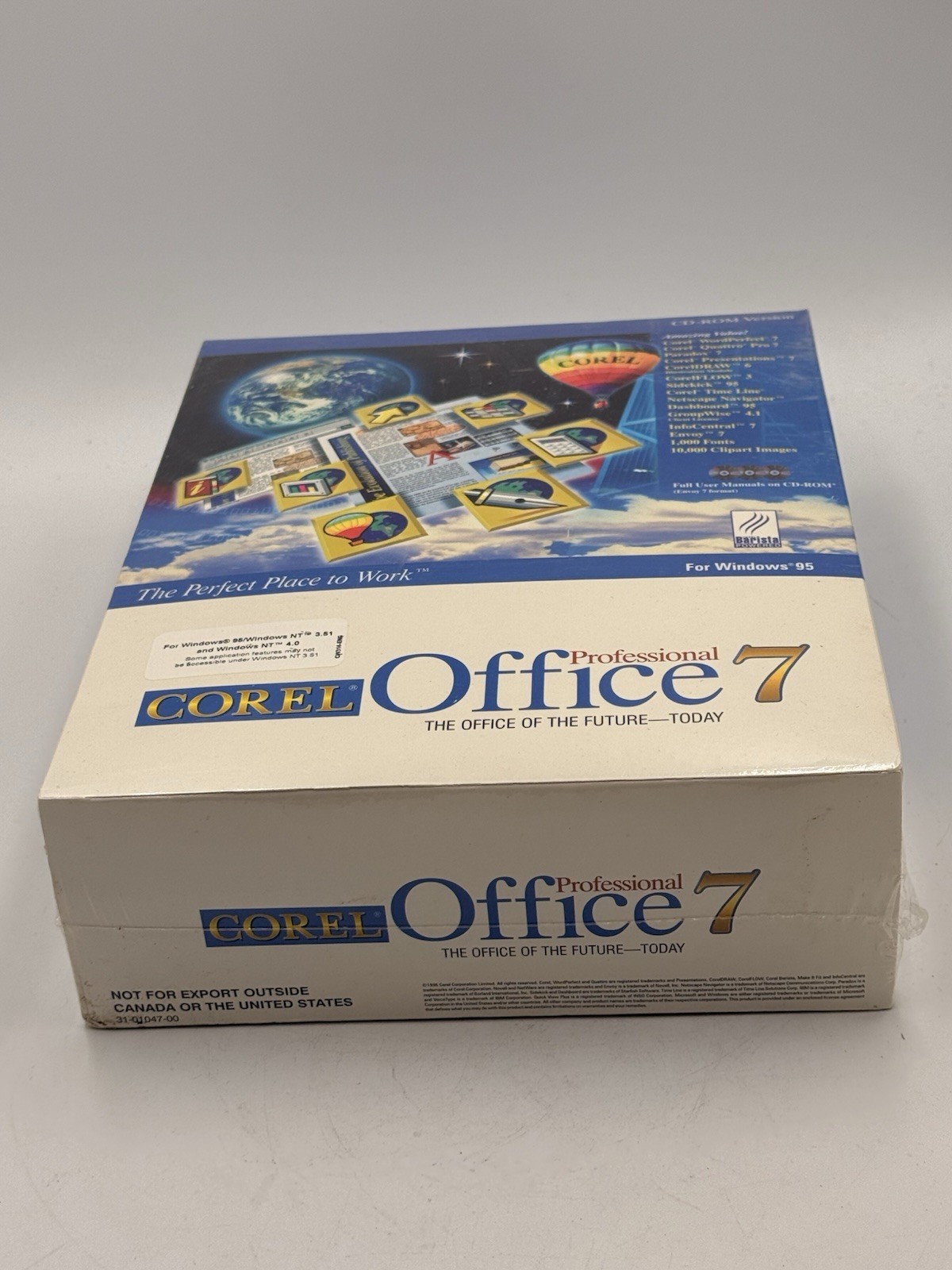 Corel Office 7 Professional 1996 New In Sealed Box User Manuals CD-ROM