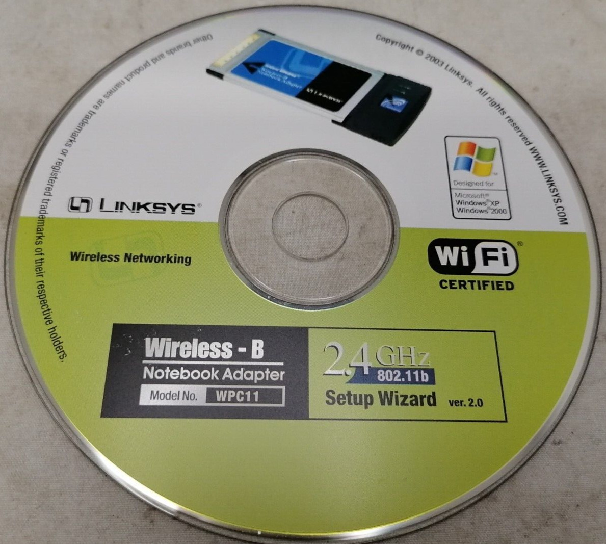 LINKSYS Wireless-B Notebook Adapter WPC11 2.4 GHz 802.11b Setup Wizard V2.0 CD