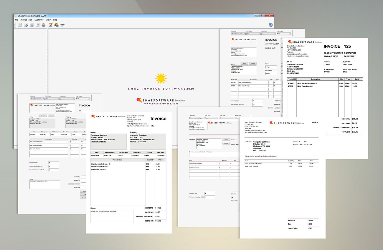 Shaz Invoice Software 2020 Small Business Billing App Forms Simple ON SOFT03