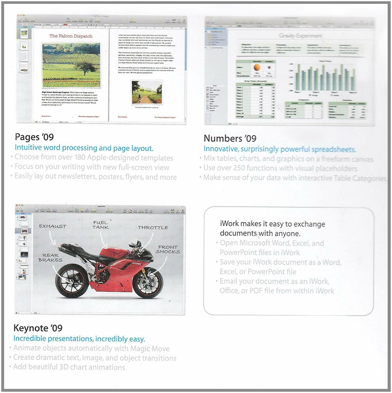 Apple iWork ’09 (Retail) (1 User/s) – Full Version for Mac MB942Z/A V9.0.3