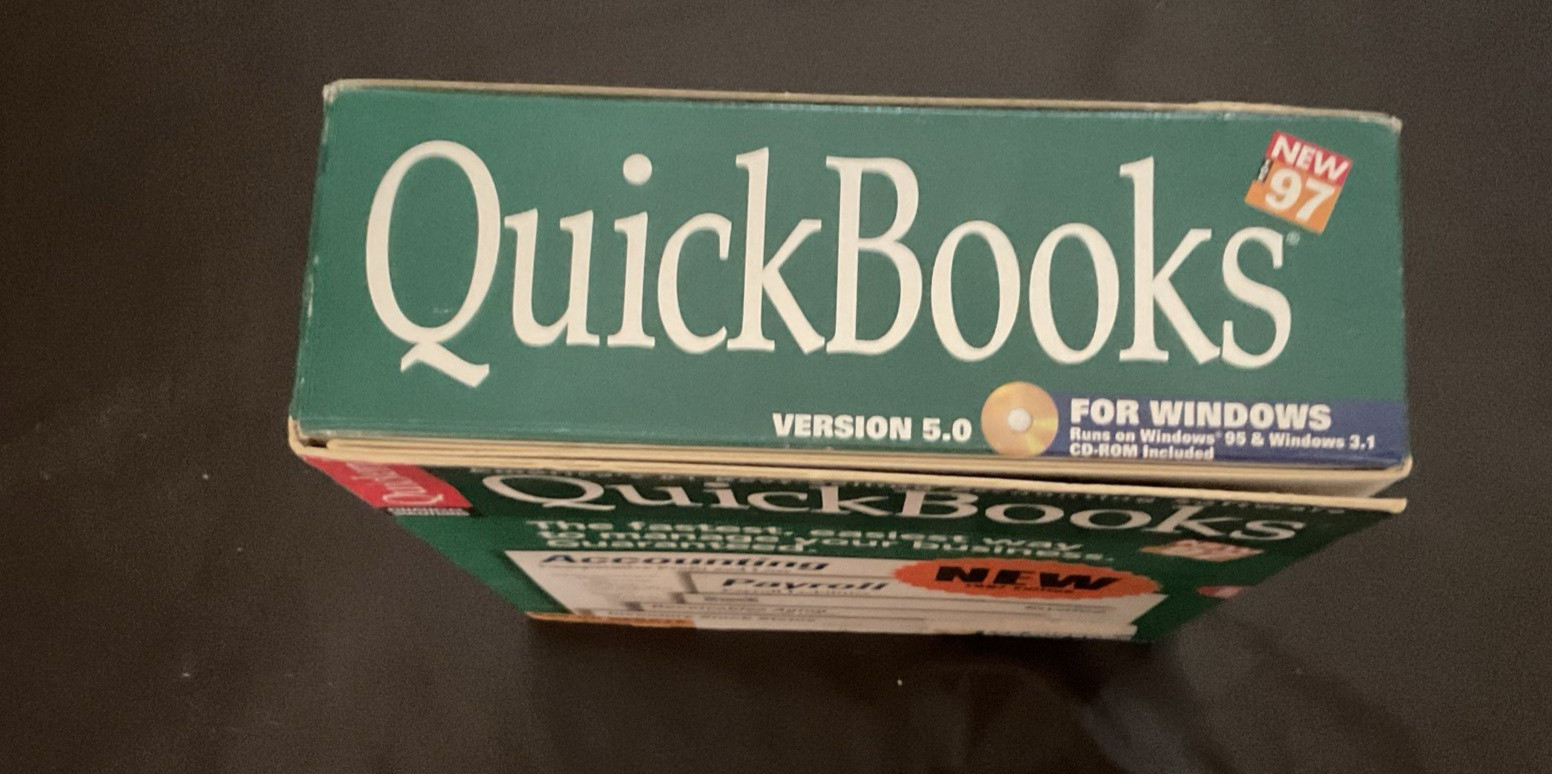Quickbooks Version 5.0 for Windows Early QB Vintage with CD & FD’s