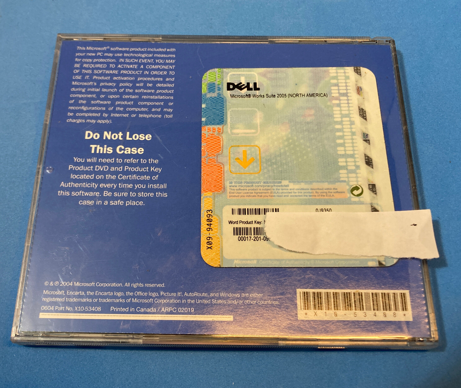 Microsoft Works Suite 2005 Software CD with Key