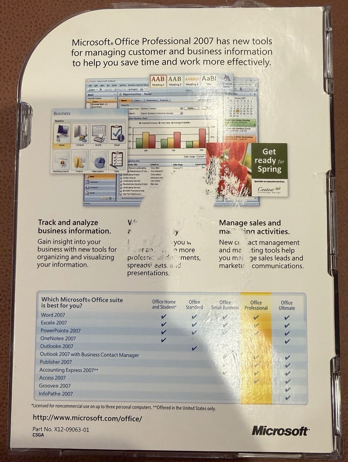 Microsoft Office Professional 2007 Complete w/ 2 Discs & Case Pre-Owned