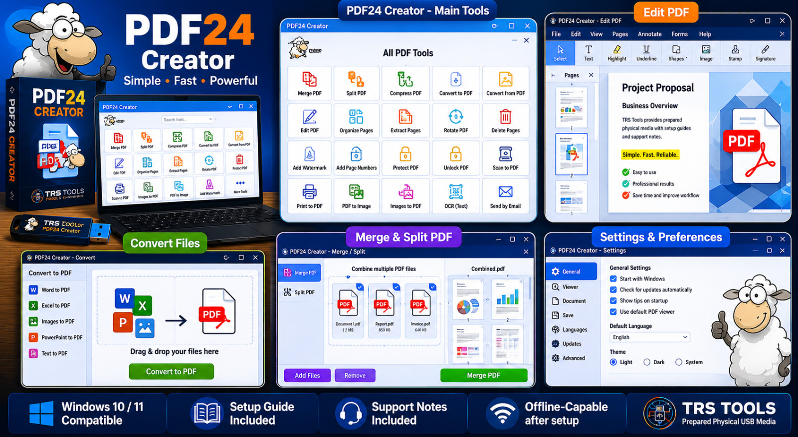 PDF24 Creator Prepared CD Media PDF Utility Setup Guide TRS Tools