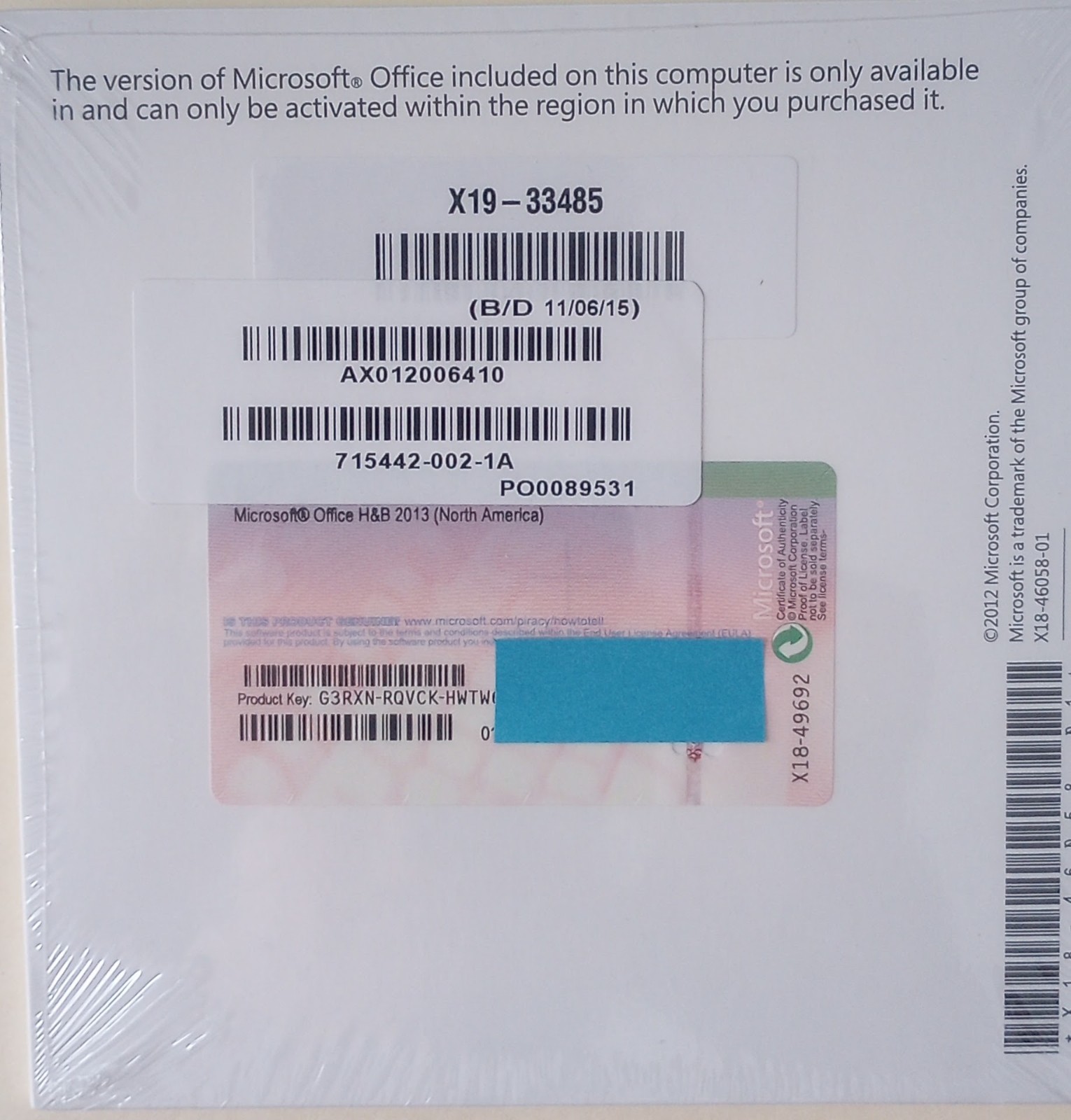 MS Microsoft Office 2013 Home and Business Full English DVD Version *NEW SEALED*