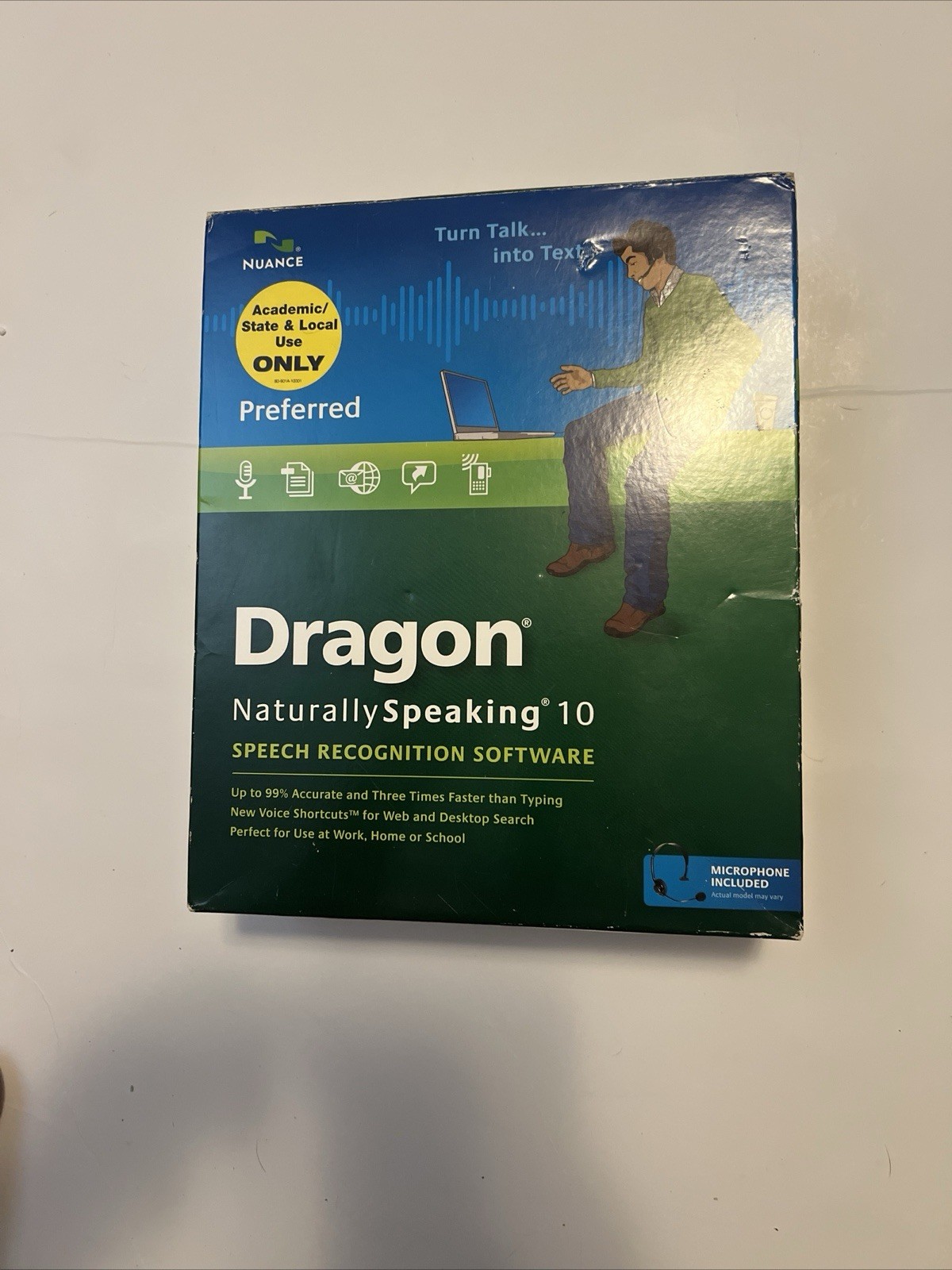 Dragon NaturallySpeaking 10 Preferred Speech Recognition Software New in Box