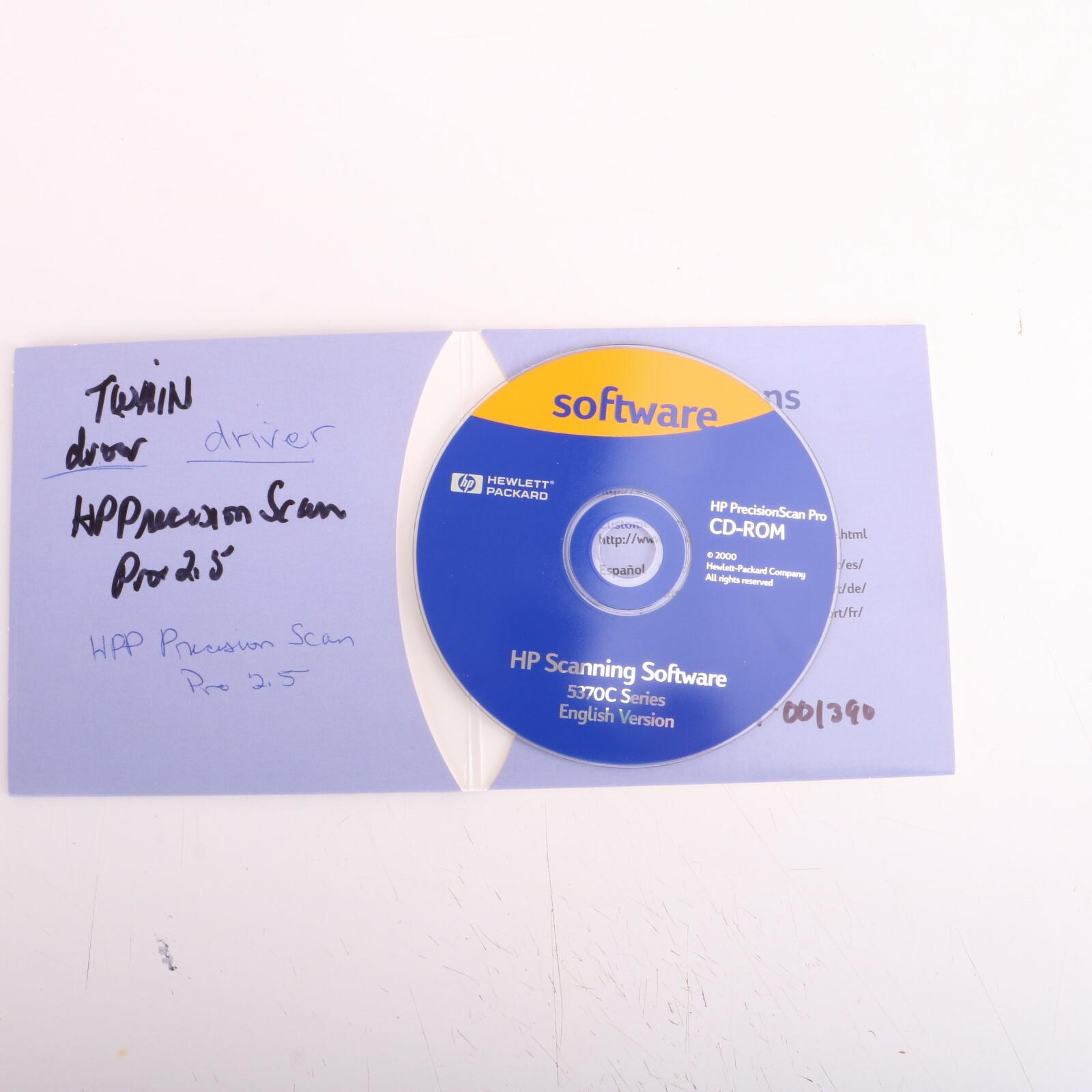HP Hewlett Packard PrecisionScan LT Driver 5370C Series Driver Software Disc