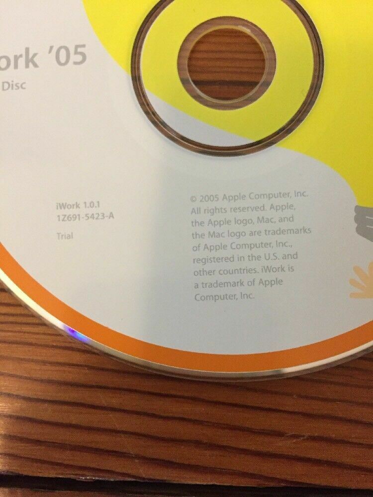 2005 iWork 05 Macintosh Mac 1.0.1 Install Office Software Install Disc CD