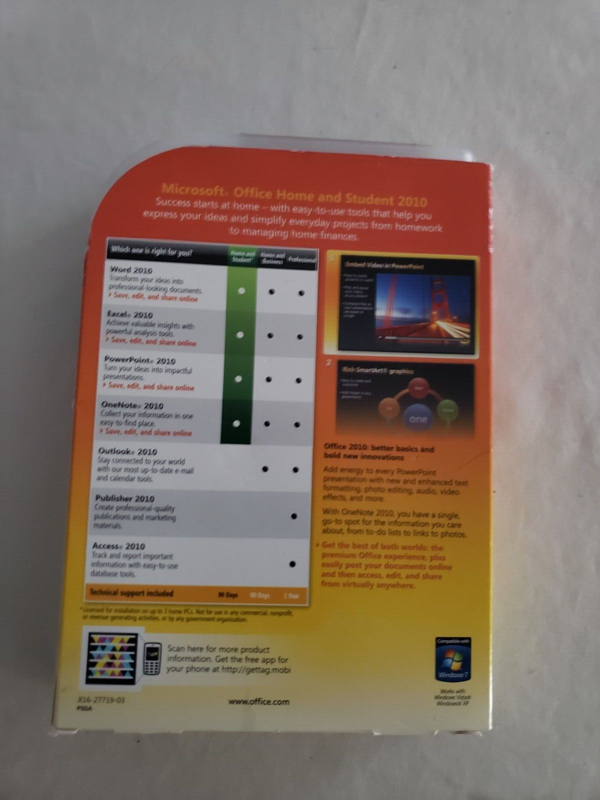 Microsoft MS Office 2010 Home and Student Family Pack For 3PCs x3