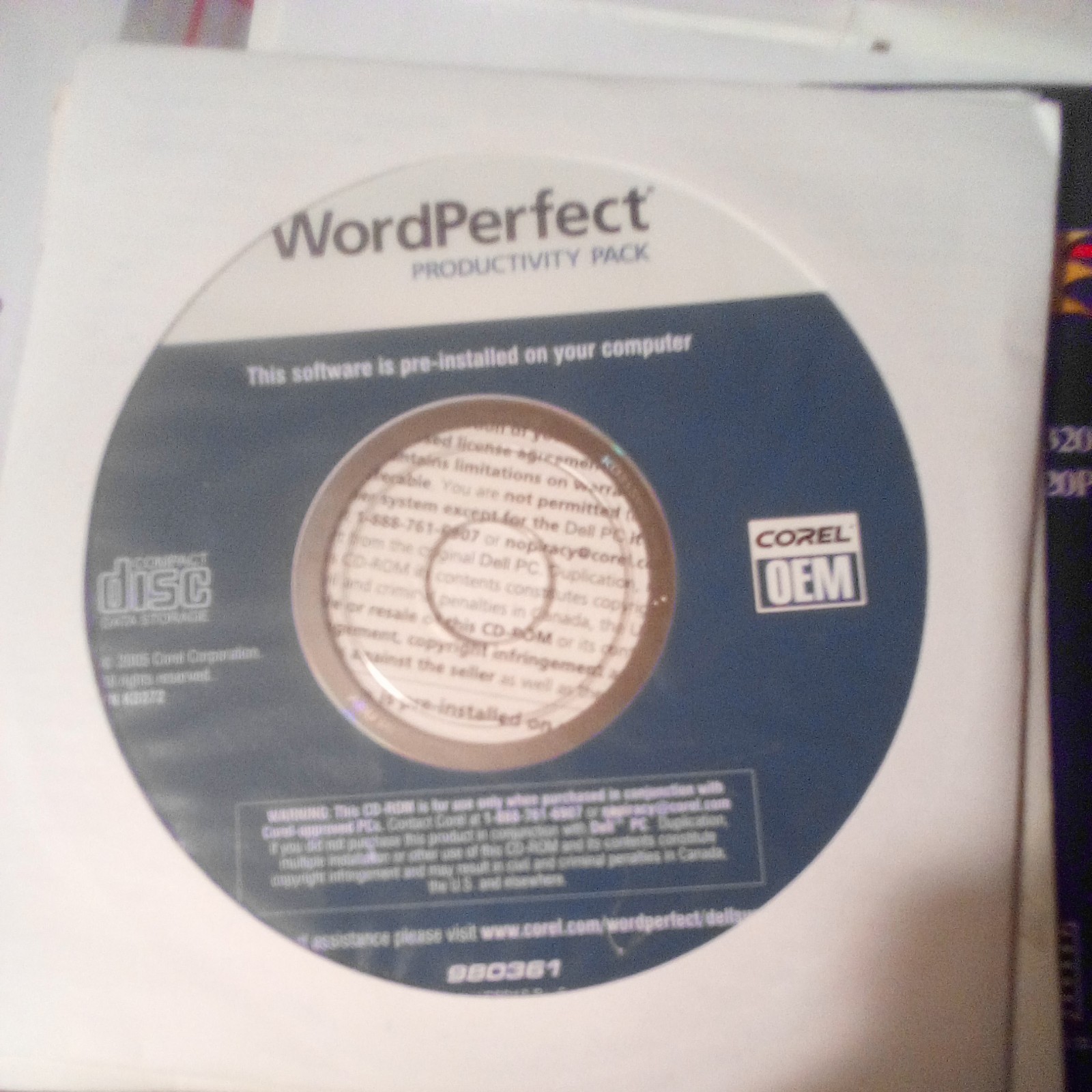 Word Perfect 2005 Corel WordPerfect Productivity Pack PC CD ROM OEM Windows