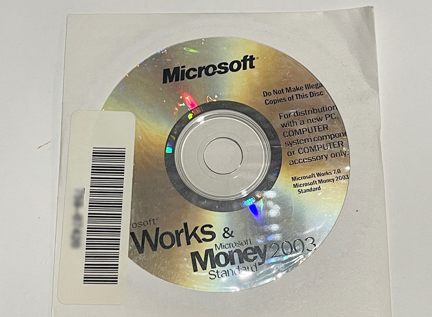 Microsoft Works 7.0 PC Software CD OEM HP X09-56690 Money 2003 Encarta Word Disc