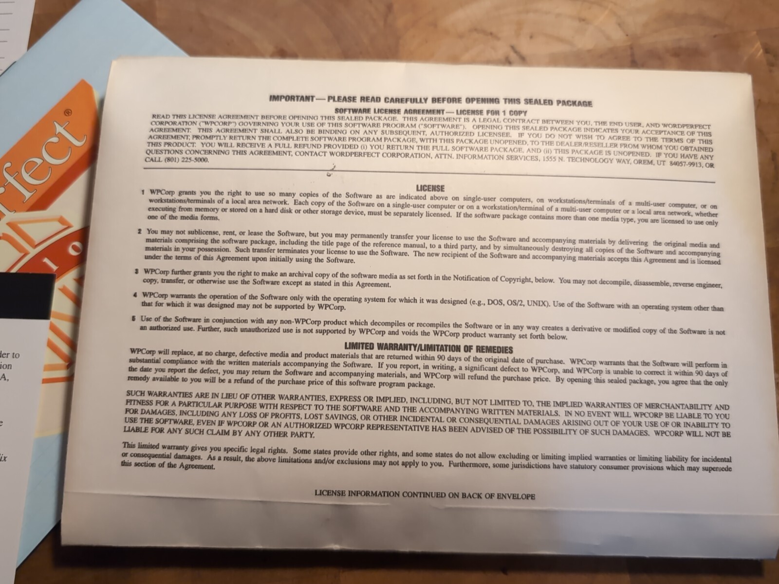Mysterious Sealed Envelope Copy of WordPerfect, 3.5″ Diskettes?, MS-DOS?